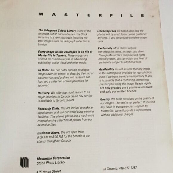 1990 Masterfile Stock Photography Directory Index Catalog Vintage Photo Graphic - Picture 4 of 10